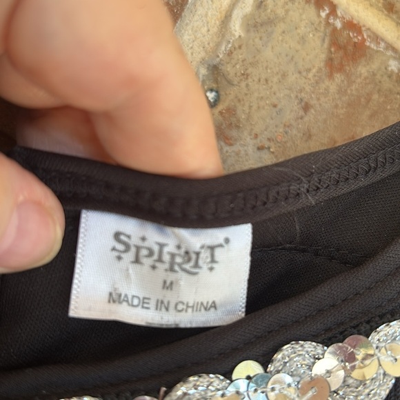 Spirit Black Midi Flapper Dress with Silver Fringe - Picture 4 of 6